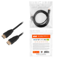 2E Кабель HDMI (M/M) 2Е, 2м, 2.0, Slim High Speed Aluminum, черный (2EW-1082-2M)