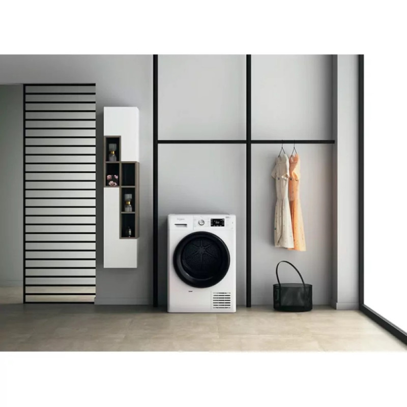 Whirlpool Dryer heat pump, 9kg, A++, 65cm, display, black door, white (FFTM229X2BUA)