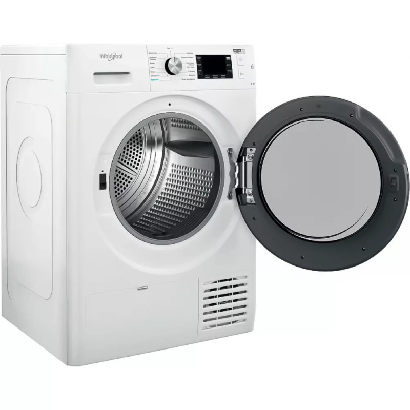 Whirlpool Dryer heat pump, 9kg, A++, 65cm, display, black door, white (FFTM229X2BUA)