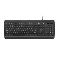 2E Клавиатура мембранная KS120 104key, USB-A, EN/UK/RU, White LED, чёрный (2E-KS120UB)