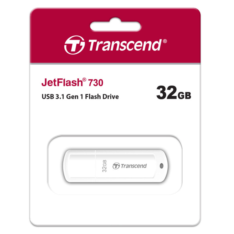 Transcend Накопитель 32GB USB 3.1 Type-A JetFlash 730 White (TS32GJF730)