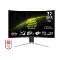 MSI Монітор MSI 31.5" 325CQRF-QD-E2 2xHDMI, DP, USB-C, 2xUSB, VA, 2560x1440, 180Hz, 0.5ms, sRGB 141%, CURVED, AdaptiveSync, HAS (9S6-3DC14H-093)