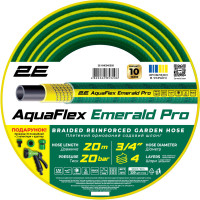 2E Шланг садовий 2Е AquaFlex Emerald Pro 3/4  20м 4 шари 20бар -10…+60°C (2E-GHE34ED20)