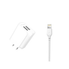 Зарядное устройство XO L35D 2USB / 2.1А + Lightning white (XO-L35-LGHT)
