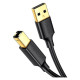 Кабель для принтера USB 2.0 AM/BM 2.0m black Ugreen (20847)