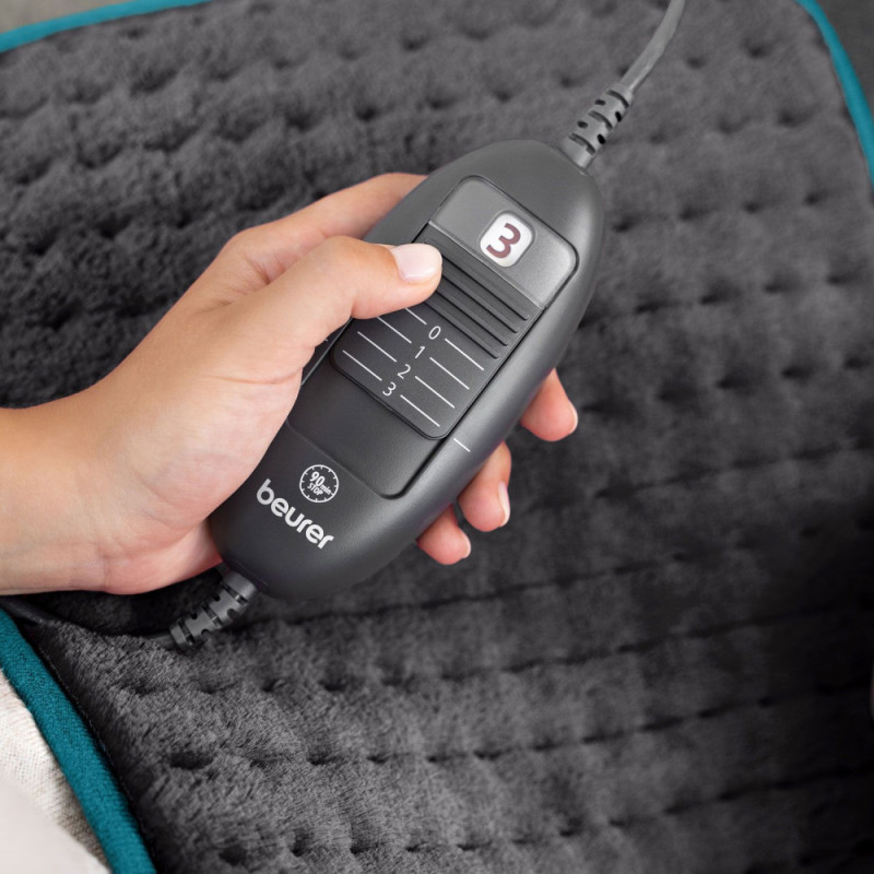 Beurer electric heater, 60x30sm, 100W, 3 modes, fleece, grey (HK_123_XXL_NORDIC_LE)