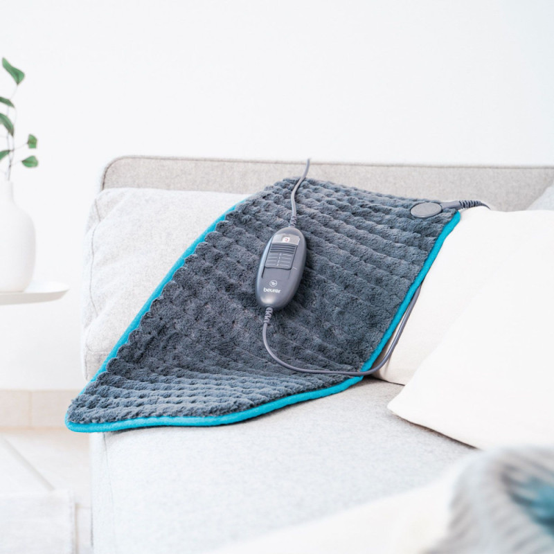 Beurer electric heater, 60x30sm, 100W, 3 modes, fleece, grey (HK_123_XXL_NORDIC_LE)
