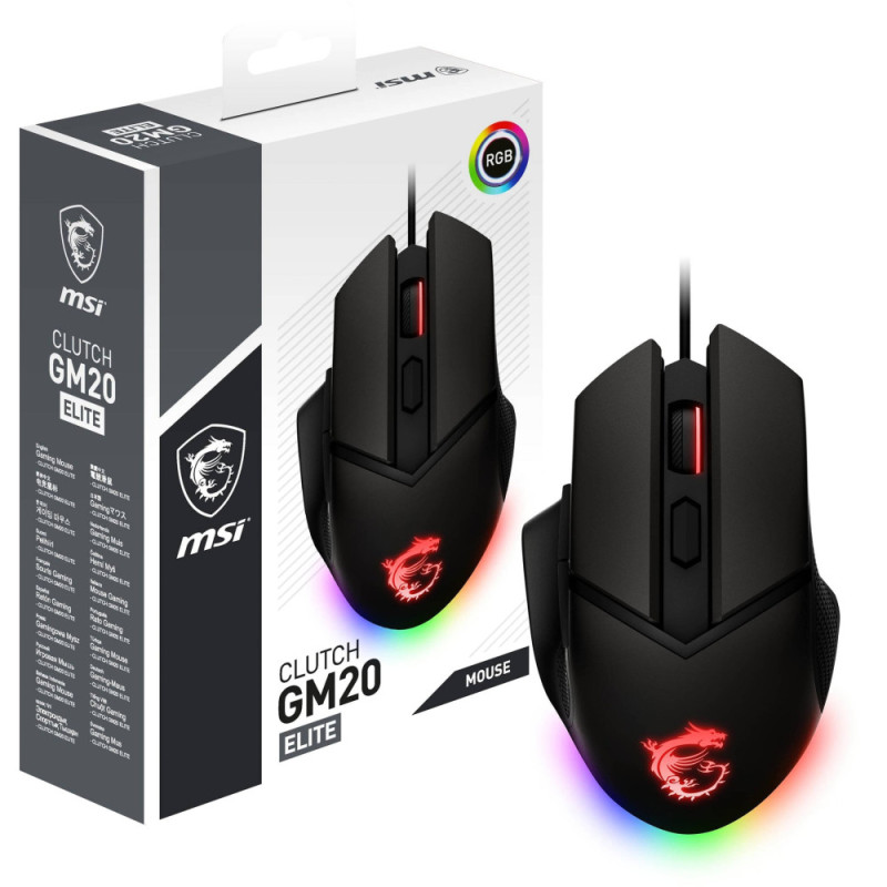MSI Миша MSI Clutch GM20 Elite GAMING Mouse RGB, USB-A, чорний (S12-0401870-C54)
