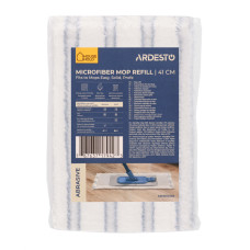 ARDESTO Змінна насадка до швабри Abrasive 41см, мікрофібра, смужки, білий, синій (ARHE1101SB)