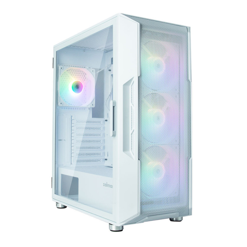 Zalman Computer case I3 Neo, without PSU, 1xUSB3.0, 2xUSB2.0, 4x120mm RGB, TG Side Panel, ATX, White (I3NEOWHITE)