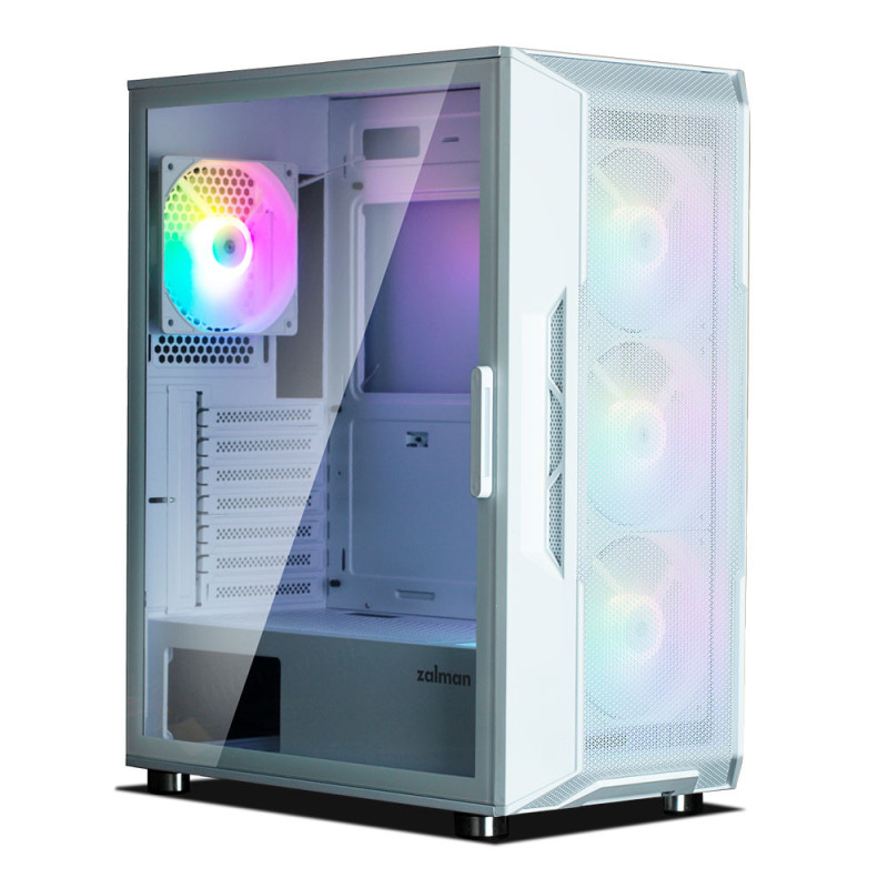 Zalman Computer case I3 Neo, without PSU, 1xUSB3.0, 2xUSB2.0, 4x120mm RGB, TG Side Panel, ATX, White (I3NEOWHITE)