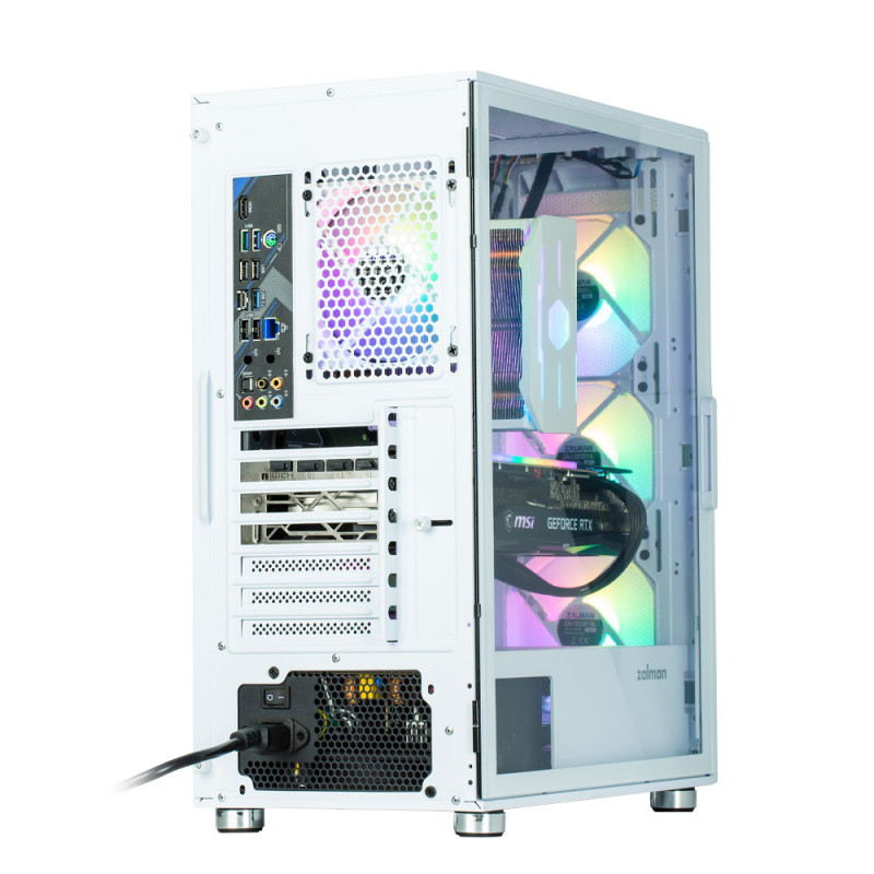 Zalman Computer case I3 Neo, without PSU, 1xUSB3.0, 2xUSB2.0, 4x120mm RGB, TG Side Panel, ATX, White (I3NEOWHITE)