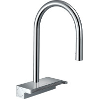 Hansgrohe Смеситель для кухни Aquno Select M81, дл.излива - 220мм, поворотный, вытяжной, 1 рычаг, хром (73837000)
