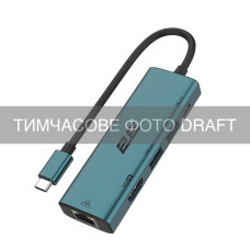 2E 2E Hub USB-C > 2xUSB-A/USB-C PD/HDMI/Ethernet, 0.15m, Pine Green (2E-W3125)