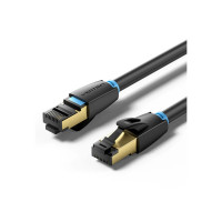 Патч-корд 3м, S/FTP cat 8 RJ-45 black Vention (IKABI)