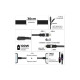 Дата кабель 6in1 inCharge XL 0.3m black Rolling Square (XLS01R)