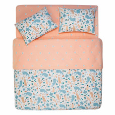 ARDESTO Bedding set 1.5 Gloria, sateen, duvet cover160x220cm, bed sheet 160x220cm, pillowcases (2) 50x70cm, 100% cotton, cats peach (ART1622CP)