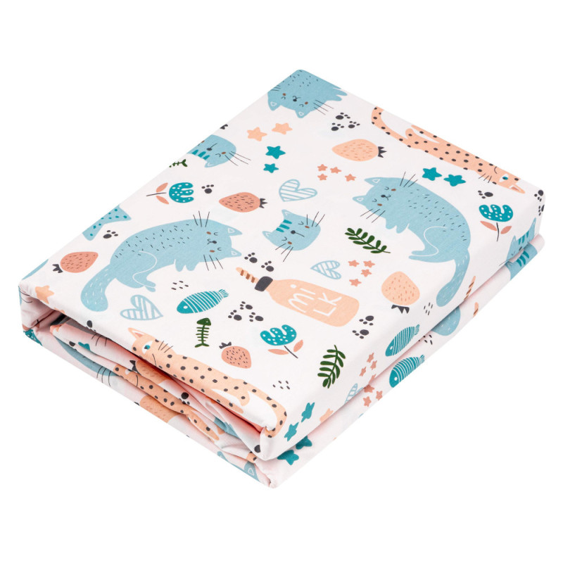 ARDESTO Bedding set 1.5 Gloria, sateen, duvet cover160x220cm, bed sheet 160x220cm, pillowcases (2) 50x70cm, 100% cotton, cats peach (ART1622CP)