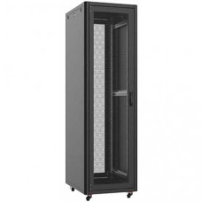 MIRSAN Шафа 19", 36U, GTN, перфоровані двері, 600x1000 мм, максимально 1000 кг, чорна (MR.GTN36U61DE.01_PRF63)