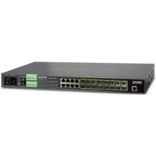 Digitus Planet 19 Inches Metro Gigabit Switch, 16xSFP, 8xRJ45, AC+DC, -10/+60°C, Managed 16-port SFP + 8-port (MGSW-24160F)