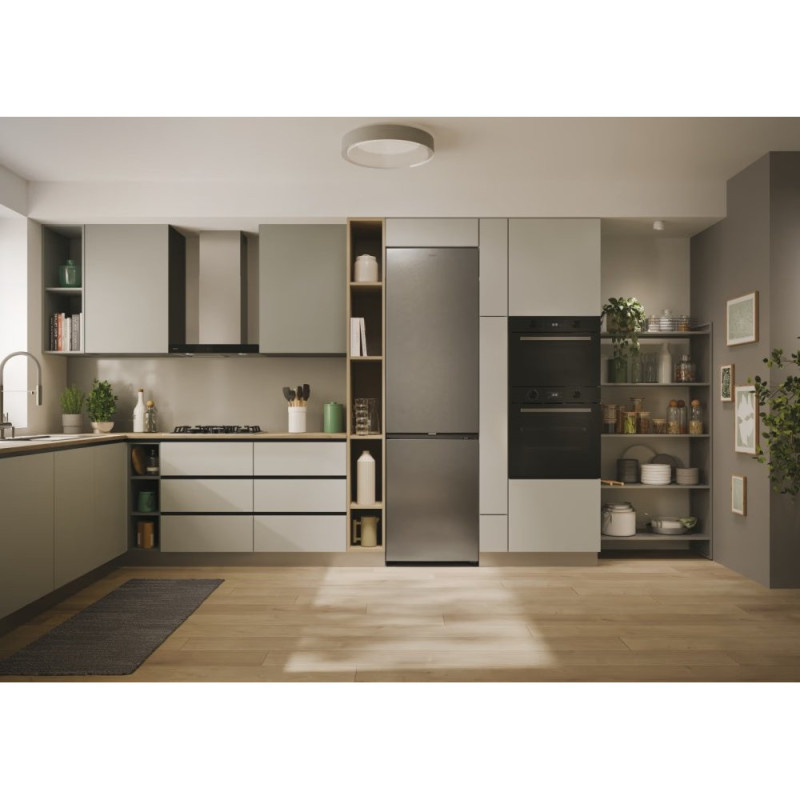 Candy Ref with bottom freezer, 205x66.7х60, ref-289L, freez.-120L, 2doors, А++, NF, fresh zone, inox (ECN2CQTEX206)