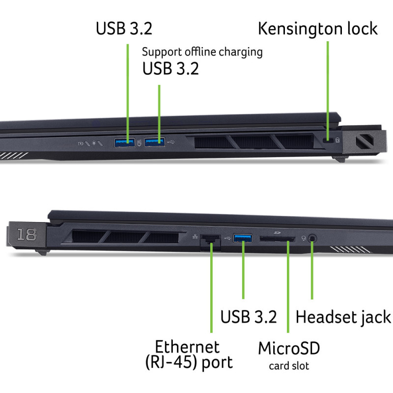 Acer Ноутбук Predator Helios 18 PH18-73 18" WQXGA IPS, Intel U9-275HX, 64GB, F2TB, NVD5080-16, Win11P (NH.QVYEU.008)