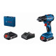 Bosch Cordless Drill Screwdriver GSR 185-LI, 18V 2х2.0 Ah, 50Nm, 20+1, 500/1900rpm, 0.9kg (0.601.9K3.000)
