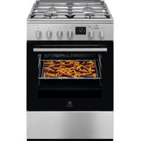 Electrolux Плита комбинированная, 58л, 60x60см, дисплей, конвекция, чугун, пар, нерж (LKK660220X)