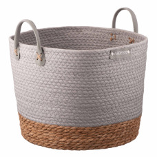 ARDESTO Basket Minimalism 35x35x27cm, paper twine, cottail grass, grey (ARHC2508RG)