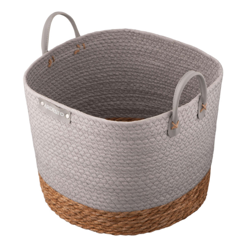 ARDESTO Basket Minimalism 35x35x27cm, paper twine, cottail grass, grey (ARHC2508RG) ARDESTO Basket Minimalism 35x35x27cm, paper twine, cottail grass, grey (ARHC2508RG)