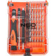 Neo Tools Bits, 1/4 , bit holder, precision, CrV, 45-piece set (06-111-1)