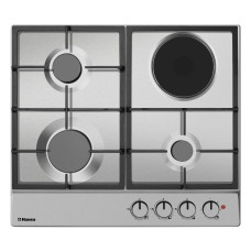 Hansa Hob combined (3 gas + 1 electrical), 59cm, cast-iron, inox (BHMI610302)