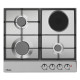 Hansa Hob combined (3 gas + 1 electrical), 59cm, cast-iron, inox (BHMI610302)