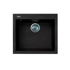Adamant Kitchen sink Univer, artificial stone, square, no drainboard, 560х500х200mm, bowl - 1, over-mounted, black (000000629)