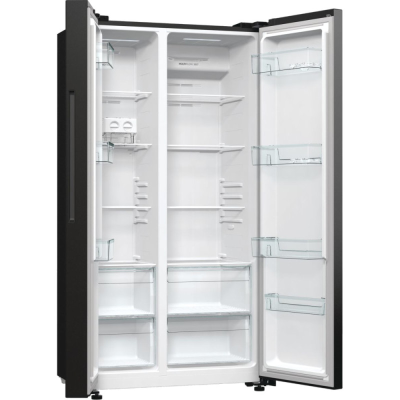 Gorenje Холодильник SBS 179х67х92см, 2 дв., 356(191)л, А++, NF+, Инв. , Зона св-ти, Внешн.диспл, черный (NRR9185EABXL)