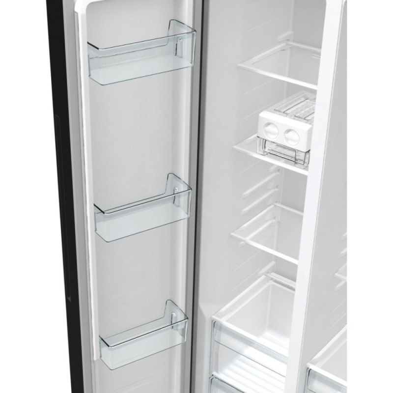 Gorenje Холодильник SBS 179х67х92см, 2 дв., 356(191)л, А++, NF+, Инв. , Зона св-ти, Внешн.диспл, черный (NRR9185EABXL)