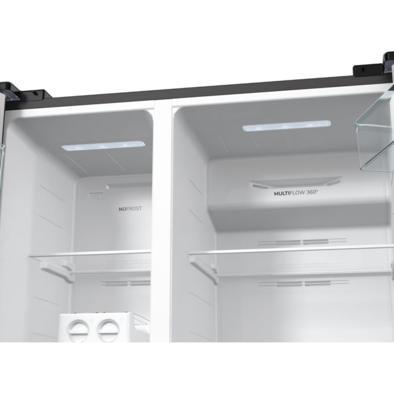 Gorenje Холодильник SBS 179х67х92см, 2 дв., 356(191)л, А++, NF+, Инв. , Зона св-ти, Внешн.диспл, черный (NRR9185EABXL)
