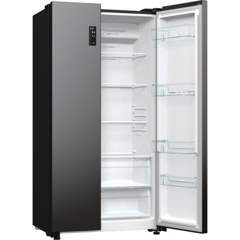 Gorenje Холодильник SBS 179х67х92см, 2 дв., 356(191)л, А++, NF+, Инв. , Зона св-ти, Внешн.диспл, черный (NRR9185EABXL)