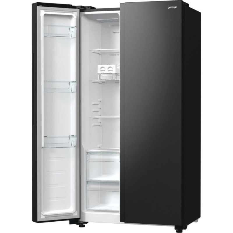 Gorenje Холодильник SBS 179х67х92см, 2 дв., 356(191)л, А++, NF+, Инв. , Зона св-ти, Внешн.диспл, черный (NRR9185EABXL)