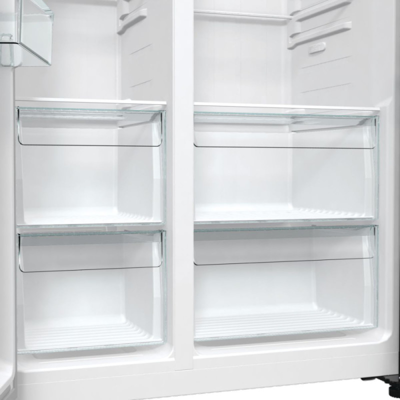Gorenje Холодильник SBS 179х67х92см, 2 дв., 356(191)л, А++, NF+, Инв. , Зона св-ти, Внешн.диспл, черный (NRR9185EABXL)