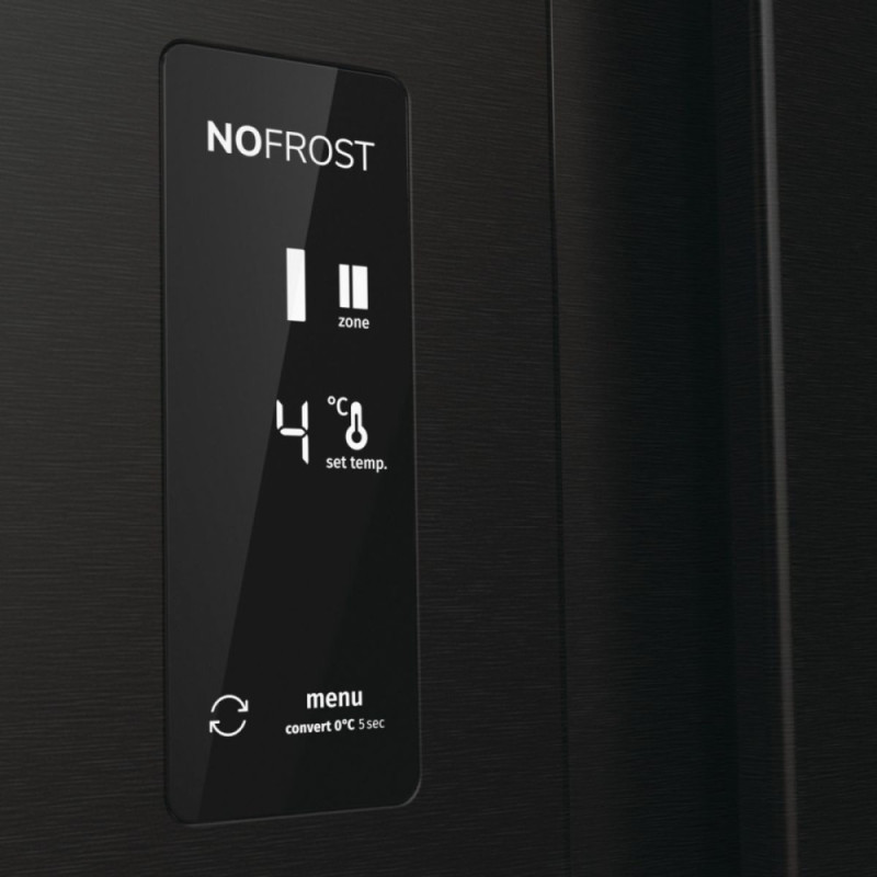 Gorenje Холодильник SBS 179х67х92см, 2 дв., 356(191)л, А++, NF+, Инв. , Зона св-ти, Внешн.диспл, черный (NRR9185EABXL)