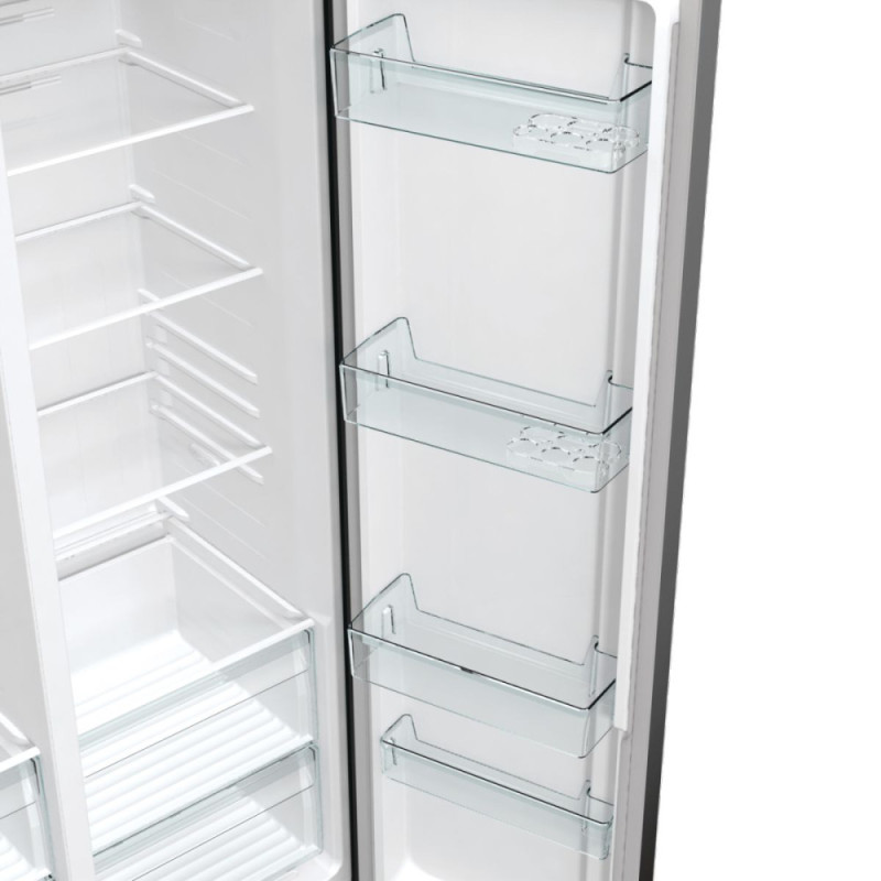 Gorenje Холодильник SBS 179х67х92см, 2 дв., 356(191)л, А++, NF+, Инв. , Зона св-ти, Внешн.диспл, черный (NRR9185EABXL)