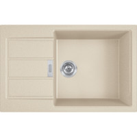 Franke Kitchen Sink Sirius 2 tectonite, rectang., with drainboard, 780х500х200mm, bowl - 1, over-mounted, beige (143.0671.747)