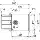 Franke Kitchen Sink Sirius 2 tectonite, rectang., with drainboard, 780х500х200mm, bowl - 1, over-mounted, beige (143.0671.747)