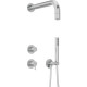 Deante Shower set Silia with mixer, shower head, hand shower, handle - concealed, brushed steel (NQS_F9XK)