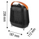 Neo Tools electric fan heater, 1.5kW, thermostat, black, 1.08 kg (90-157)