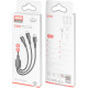 Дата кабель USB 2.0 AM to Lightning + Micro 5P + USB-C 3A black XO (CB-23U3-BK)