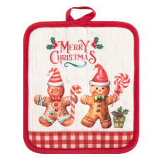 ARDESTO Прихватка Christmas Gingerbread 18х20см, 100% поліестер (верх), 100% бавовна (низ), червоний (ART04HG)