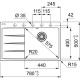 Franke Мойка кухонная Centro, фрагранит, прямоуг., с крылом слева, 780х500х200мм, чаша- 1, врезная, CNG 611-78 TL, белый (114.0630.465)