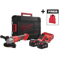 Milwaukee Шліфмашина кутова акумуляторна Milwaukee M18 BLSAG125XPD-402X 125мм 18В 2x4А·год ЗП М12-18С 11000об/хв 2.4кг кейс (4933499460)